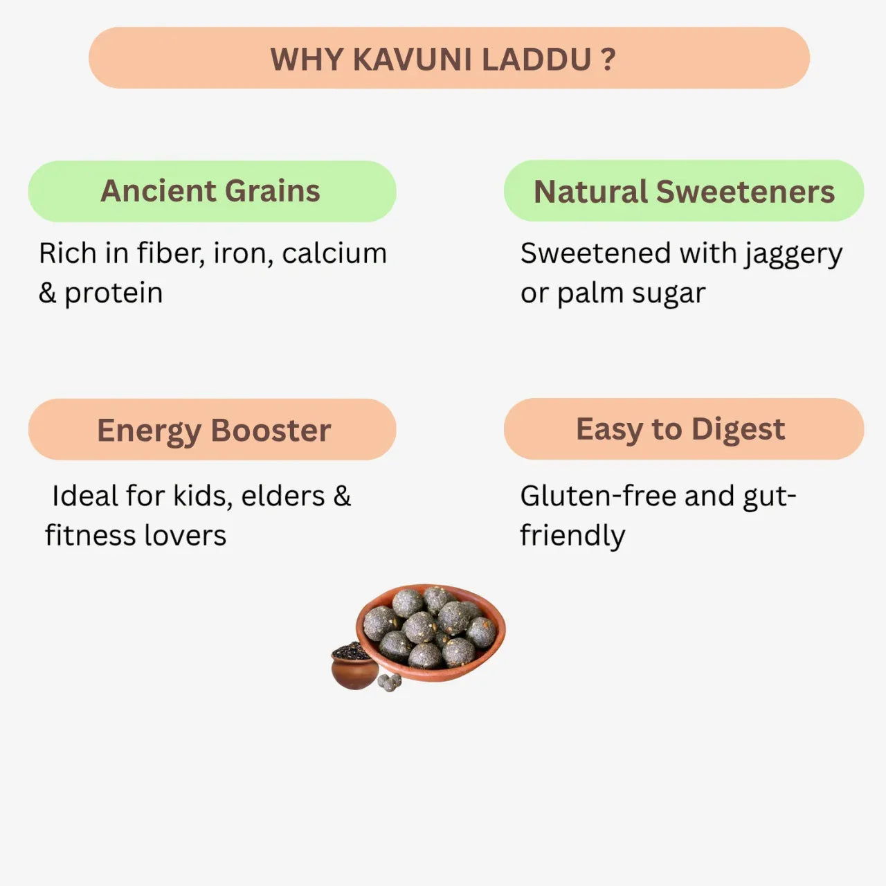 Roohi Kavuni Laddu - 150 gram - Orgoshops