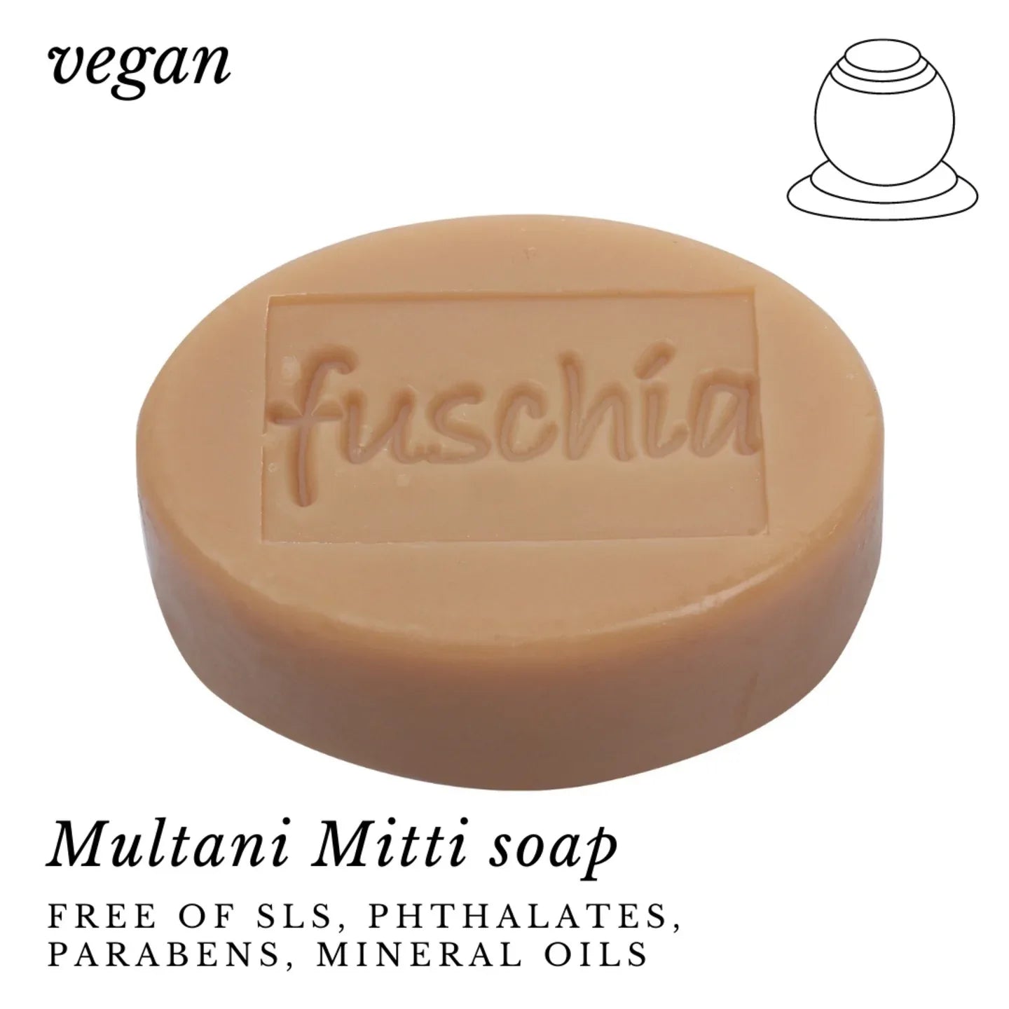 Fuschia - Multani Mitti Natural Handmade Herbal Soap - 100g - Orgoshops