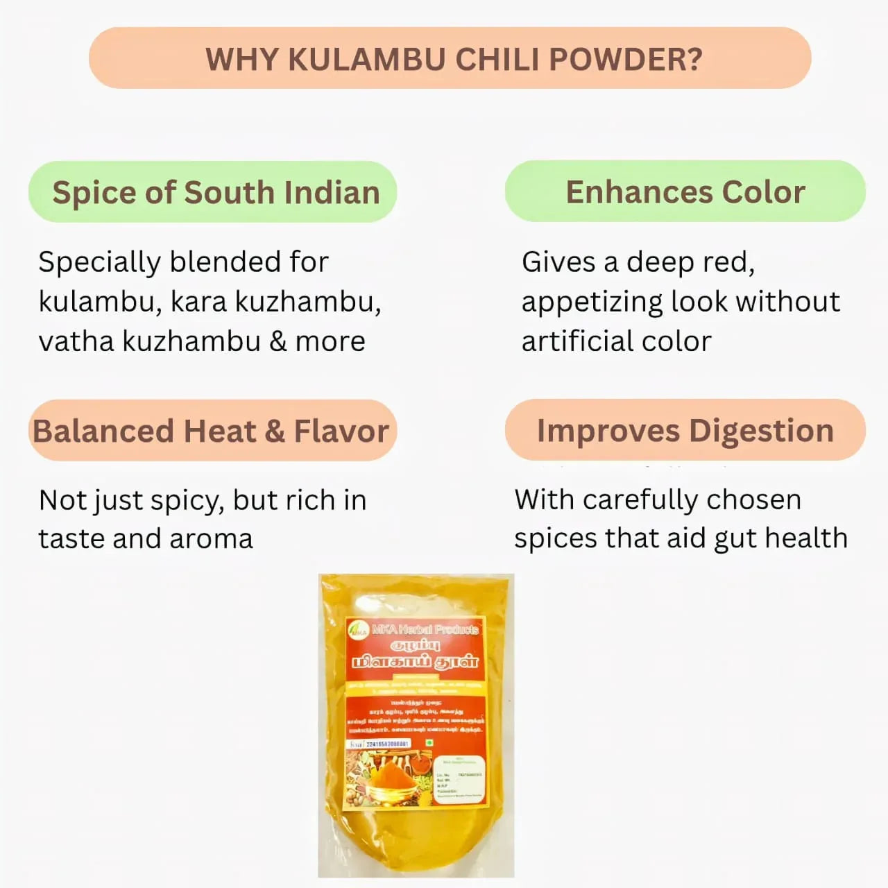 MKA Herbal Kulambu Chili Powder - 100 g (Pack of 2) - Orgoshops