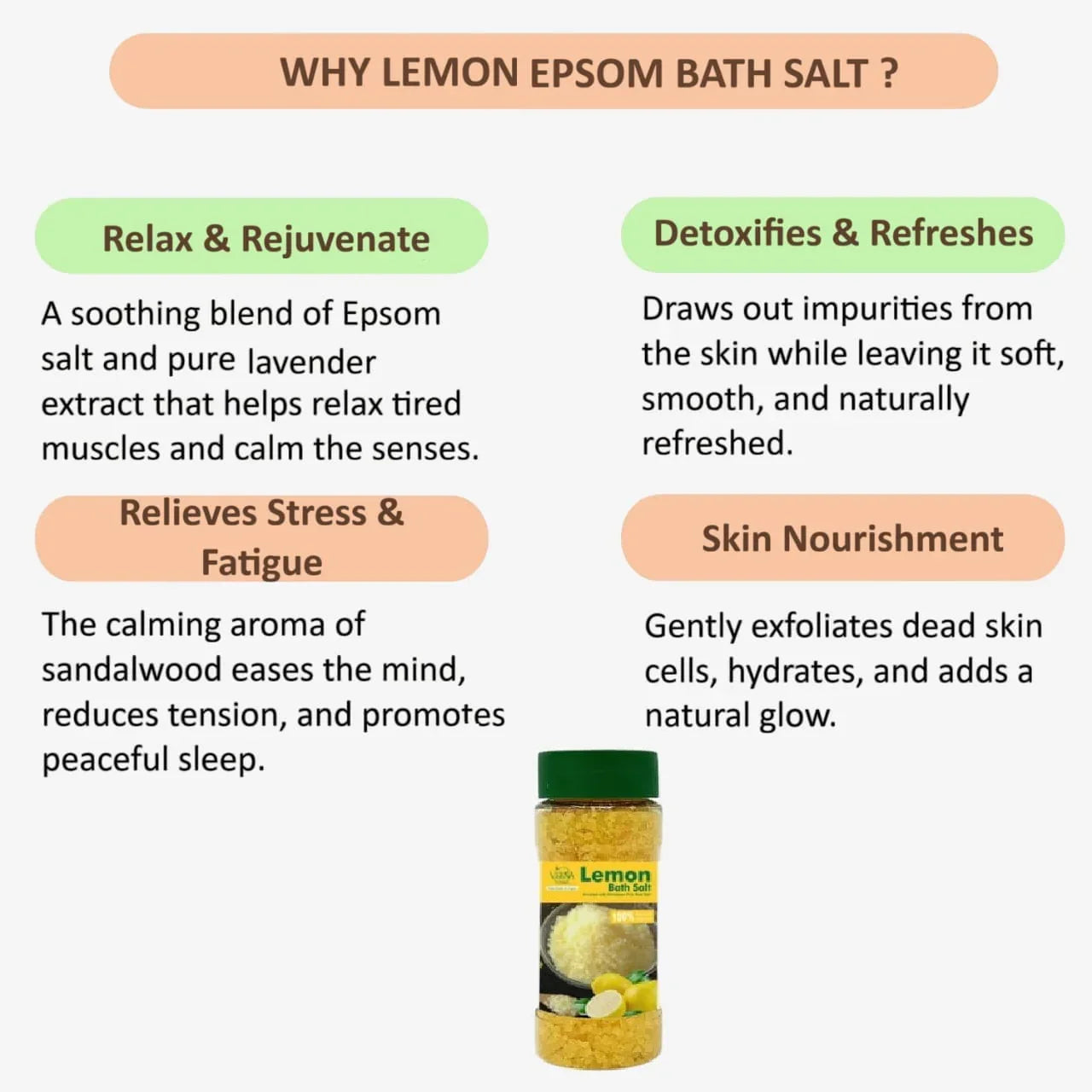 Veena Lemon Epsom Bath Salt - 200g - Orgoshops