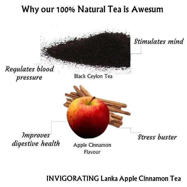 Invigorating Lanka Apple Cinnamon Tea | Cold & Hot Brew | Makes 25 Cups - Orgoshops