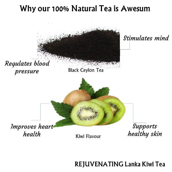 Rejuvenating Lanka Kiwi Tea | Natural Teas | Cold & Hot Brew | Makes 25 Cups - Orgoshops