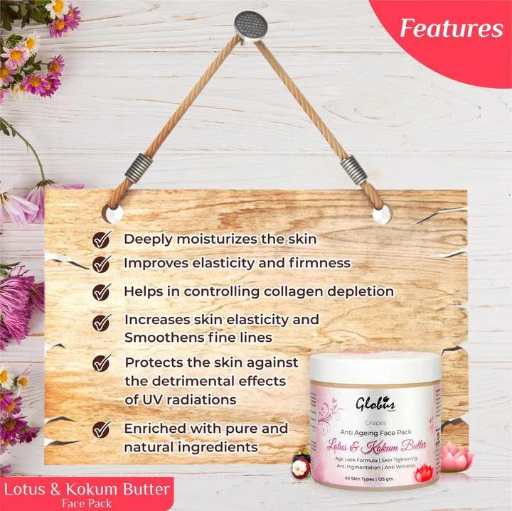 Lotus Kokum Butter Anti Aging Face Pack 125gms - Orgoshops