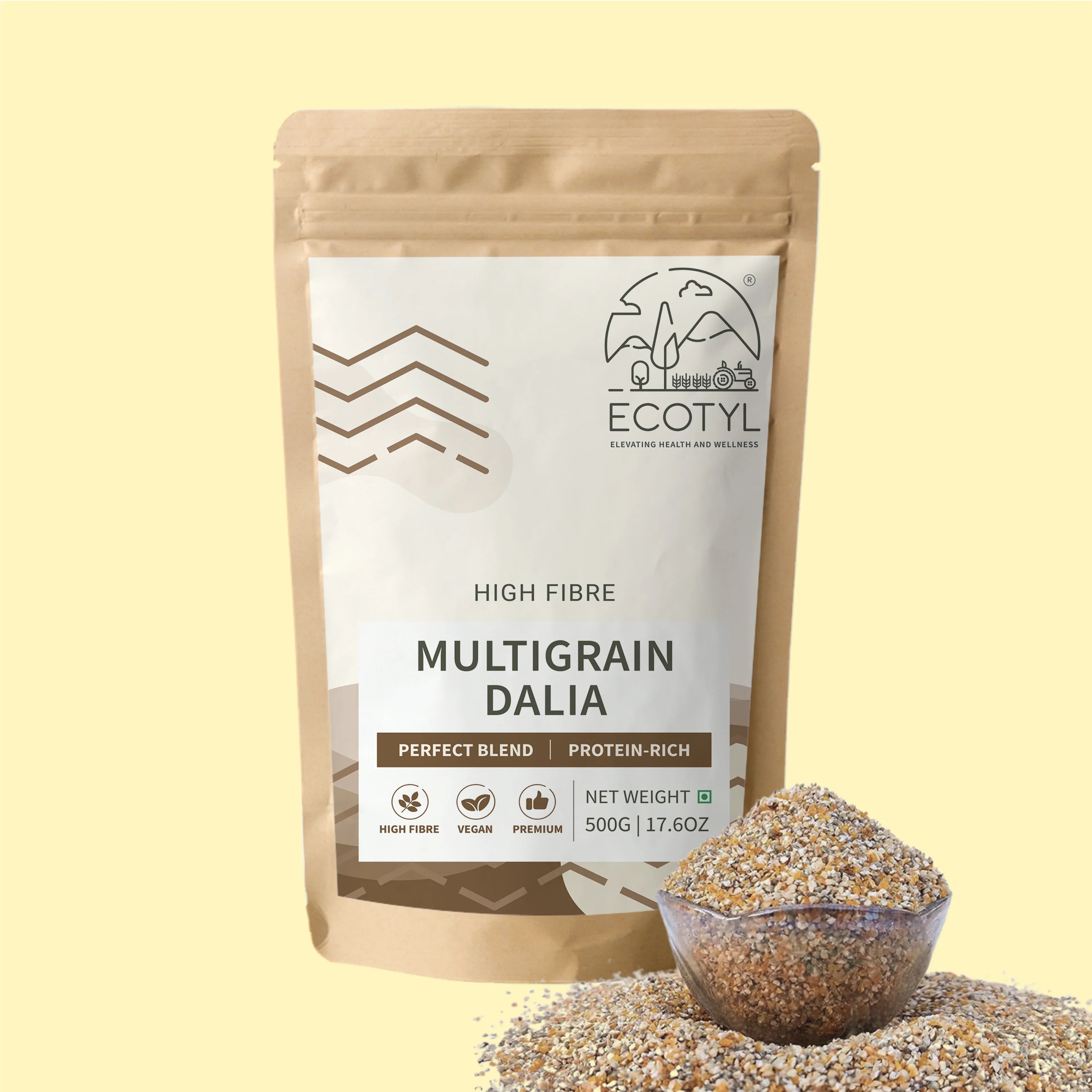 Ecotyl Multigrain Dalia | 5 Super Grains | Porridge | Easy to Make - 500g - Orgoshops