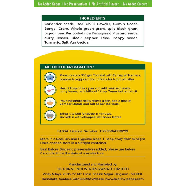 Healthy Panda : Sambar Masala Powder