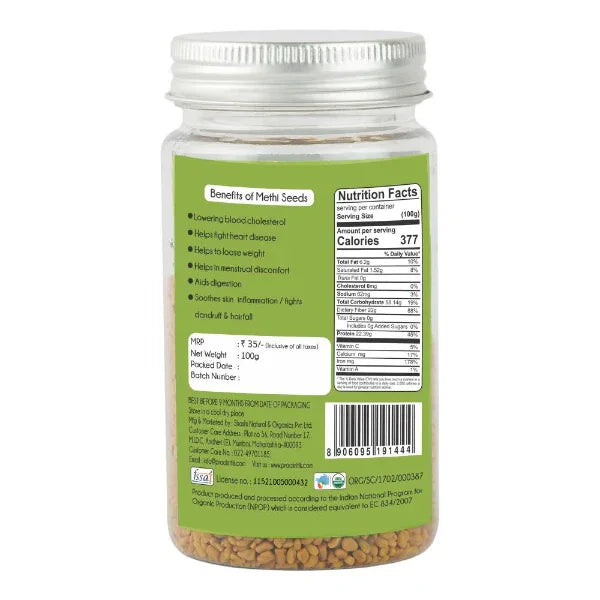 Praakritik Organic Methi Seed-500g - Orgoshops