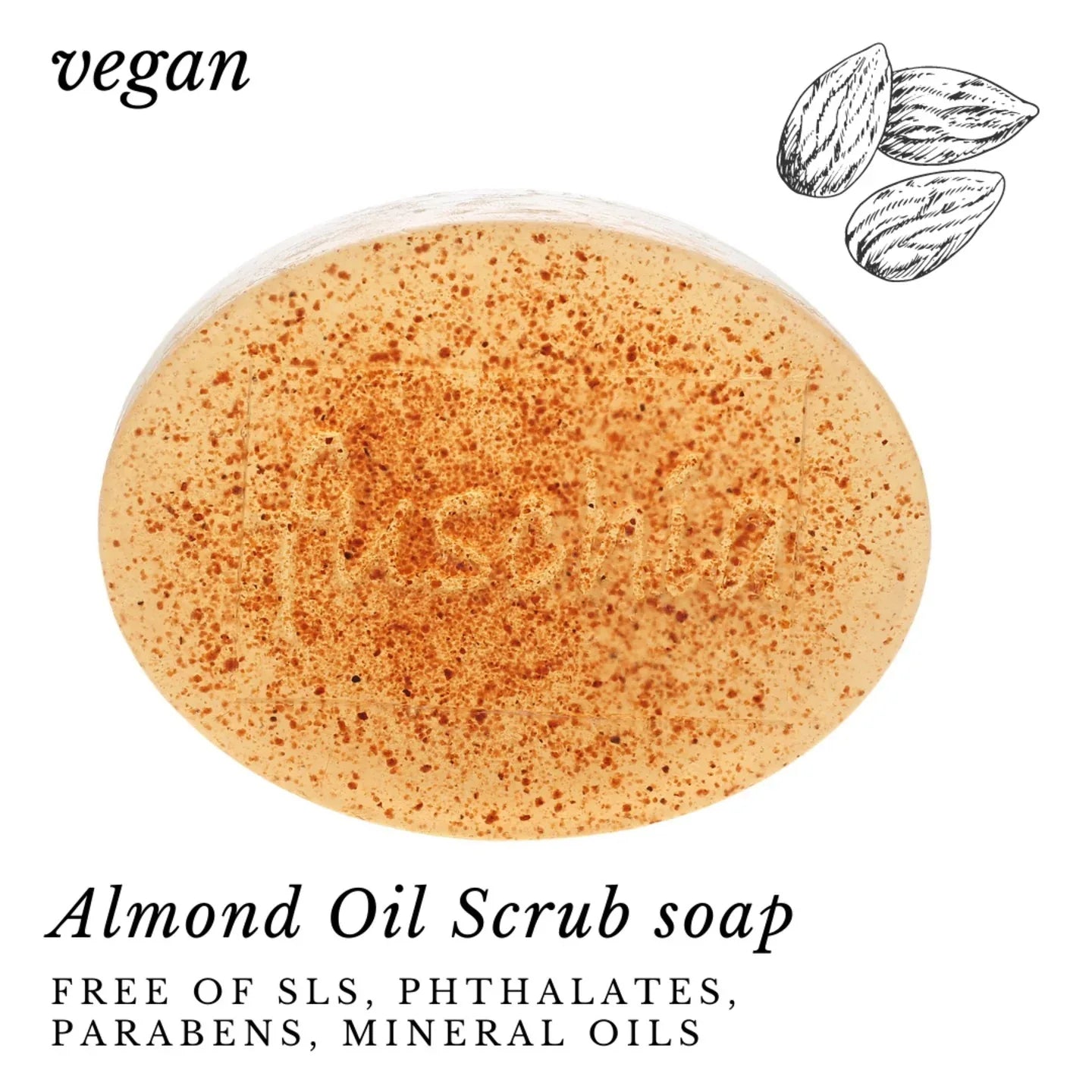 Fuschia - Almond Oil Scrub Natural Handmade Herbal Soap - 100g - Orgoshops