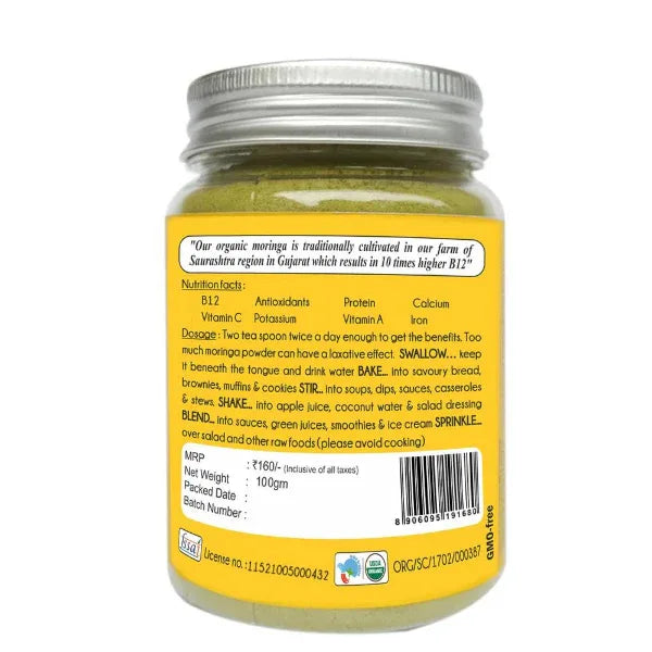 Praakritik Organic Moringa Powder-100g - Orgoshops