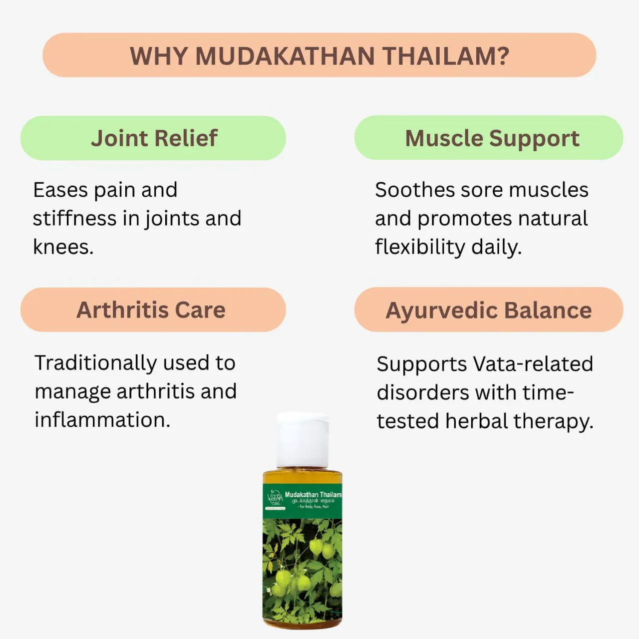 Veena Mudakathan Thailam - 100ml ( Pack of 2 ) - Orgoshops