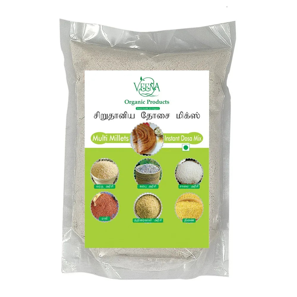 Veena Multi Millets Instant Dosa Mix - 500 g ( Pack of 3 ) - Orgoshops