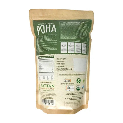 Nutriorg Certified Organic Poha - 1kg - Orgoshops