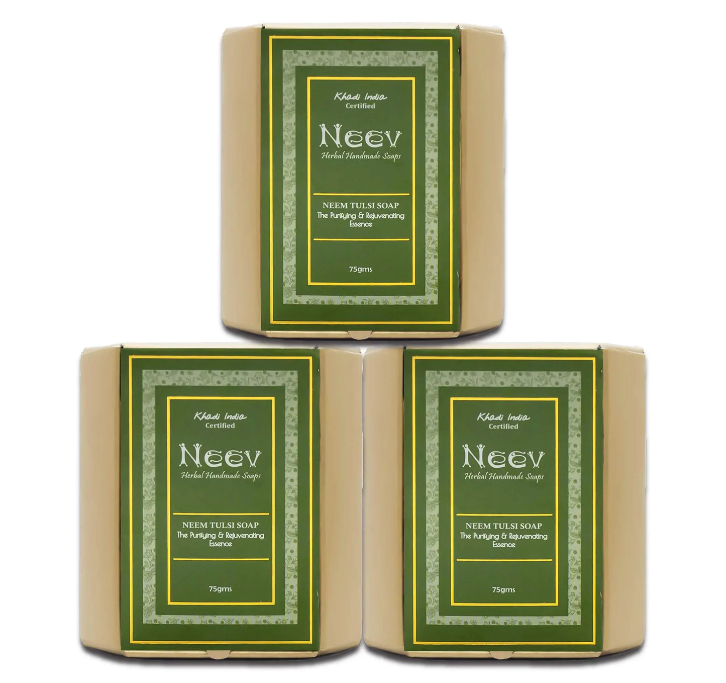 Neem Tulsi Handmade Soap - 75g ( Set Of 3 ) - Orgoshops