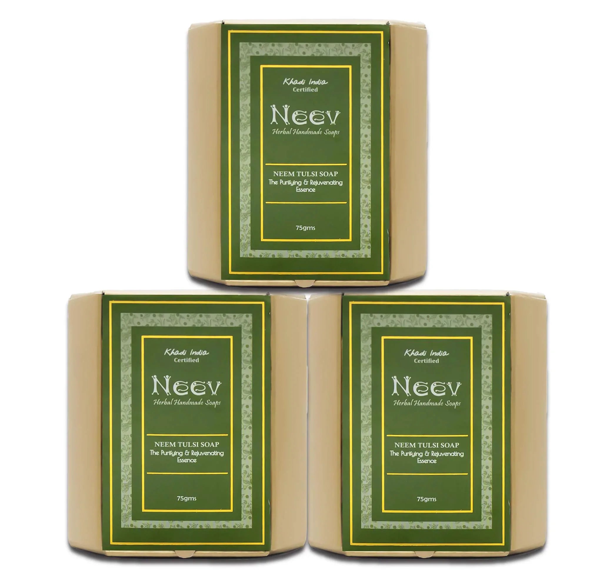 Neem Tulsi Handmade Soap - 75g ( Set Of 3 ) - Orgoshops
