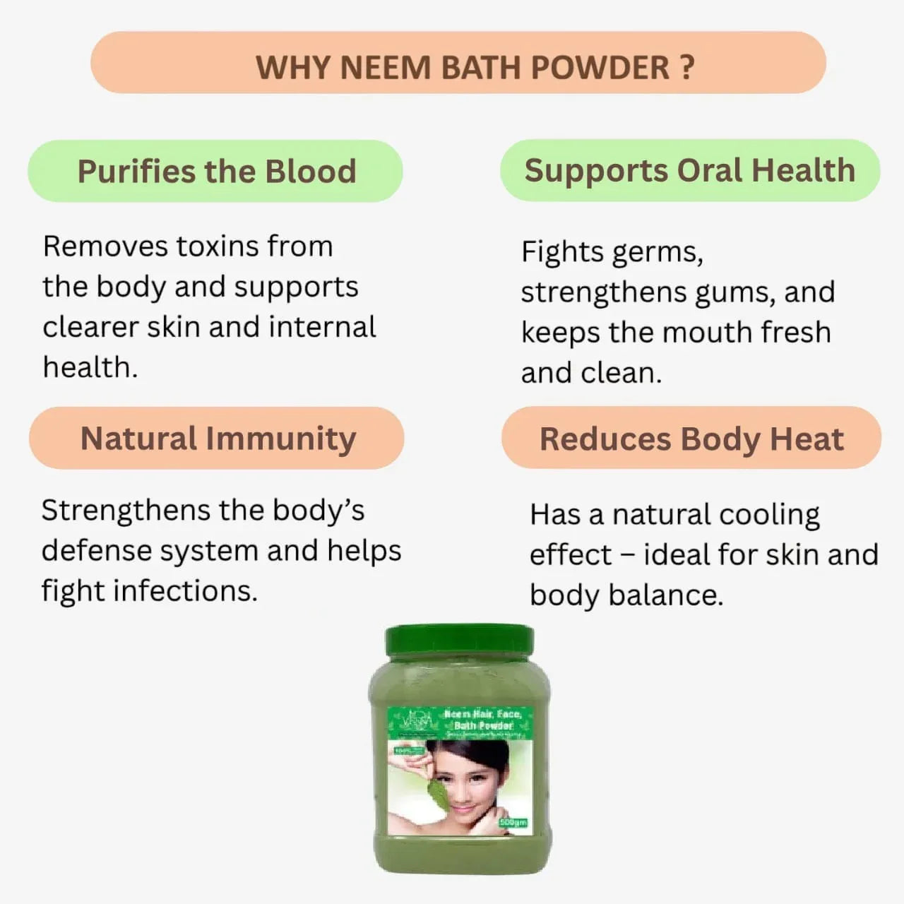 Veena Neem Bath Powder - 250g ( Pack of 2 ) - Orgoshops