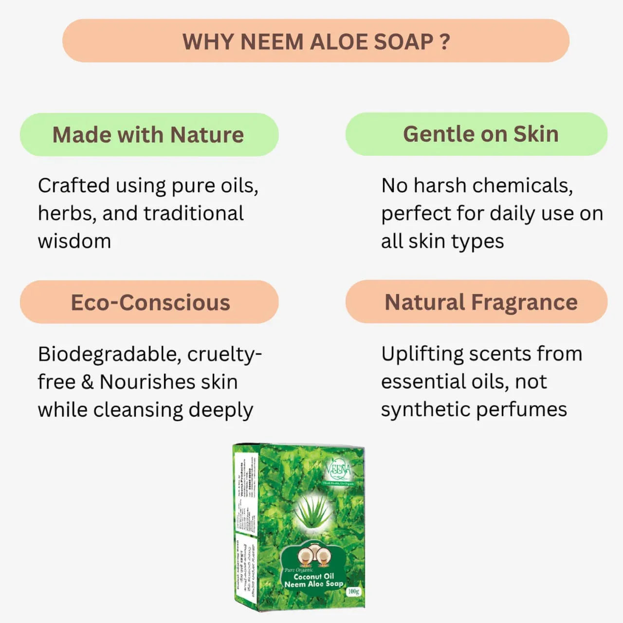Veena Neem Aloe Soap - 100 g ( Pack of 4 ) - Orgoshops