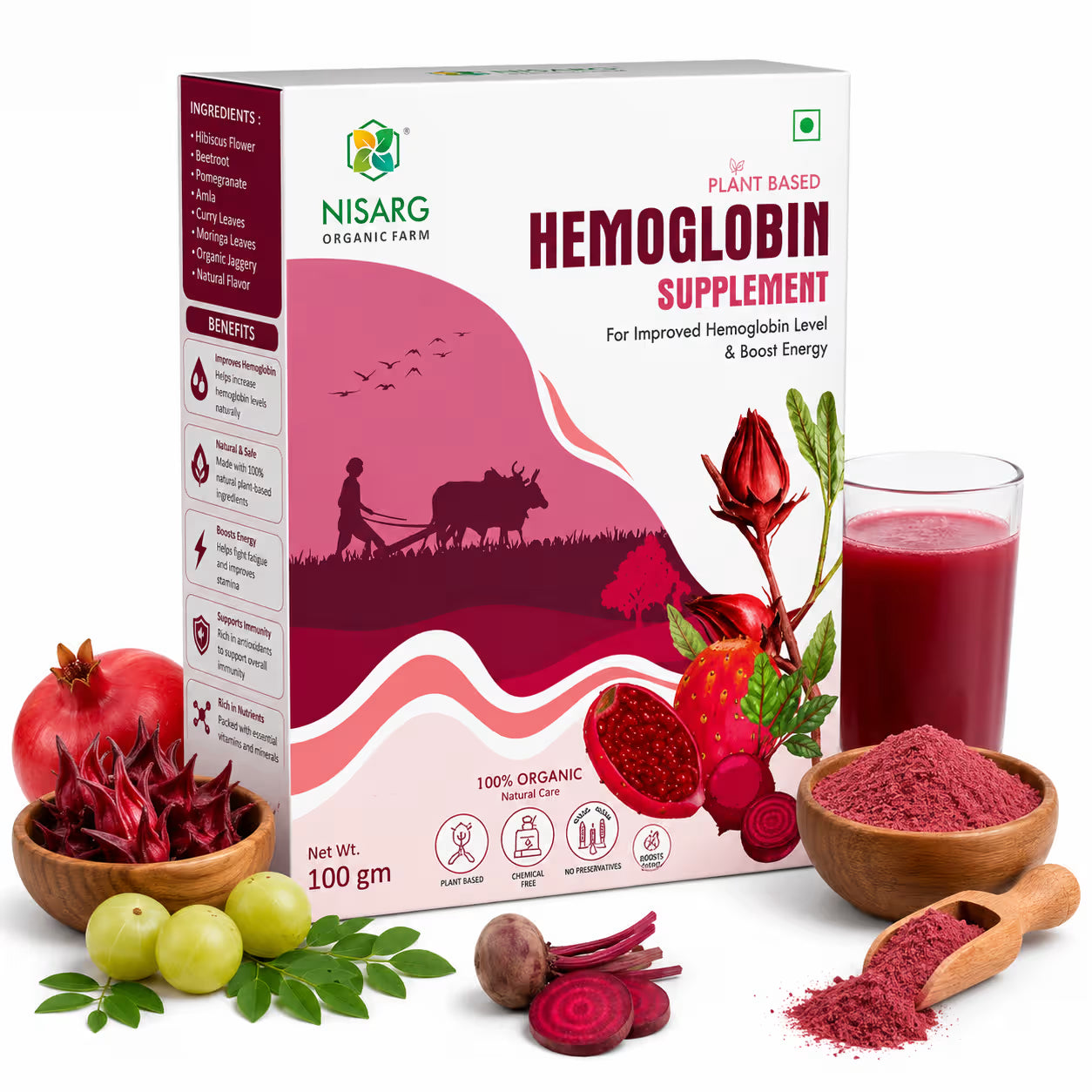 Nisarg Organic Farm Hemoglobin Supplements Powder