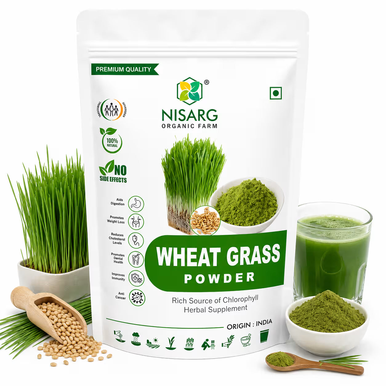 Nisarg Organic Farm Wheatgrass Powder
