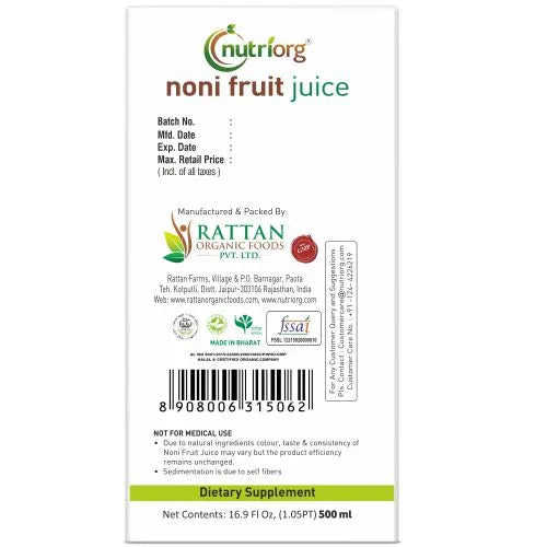 Nutriorg Noni Juice - 500ml - Orgoshops