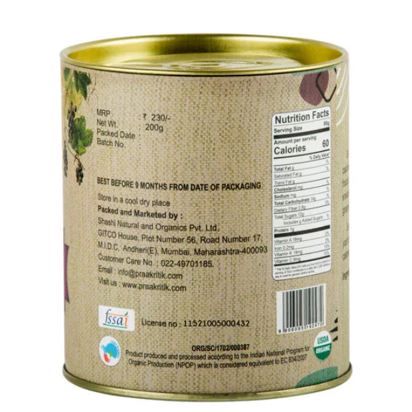 Praakritik Organic Black Raisins-200g - Orgoshops