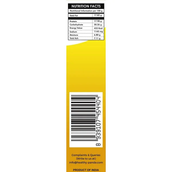 Nutrition label of gram powder