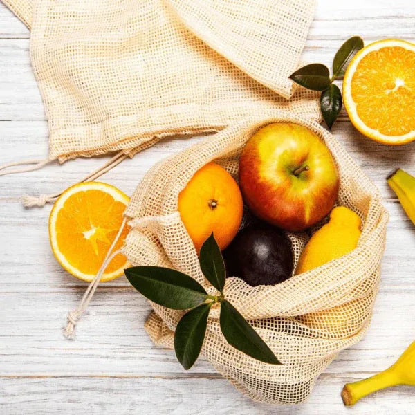 Cotton Refrigerator Mesh Bags - Set of 3 (Small,Medium & large)-100gm - Orgoshops