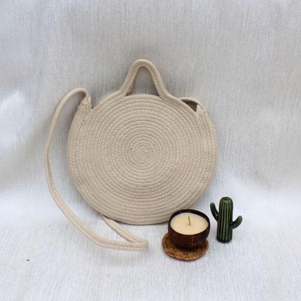 OnEarth Cream & Round Sling Bag-700gm - Orgoshops