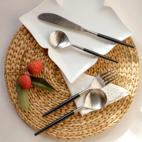 Onearth Grey & Black Steel Cutlery Set - Orgoshops