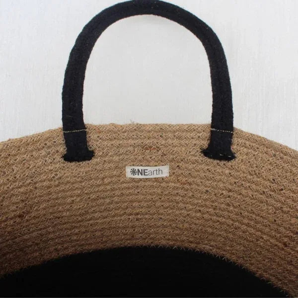 OnEarth Black/Beige Jute Tote Bag-700gm - Orgoshops