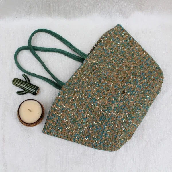 Onearth Green Jute Tote Bag-700gm - Orgoshops
