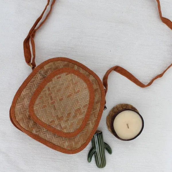 OnEarth Oval Shital Pati & Jute Sling Bag-400gm - Orgoshops