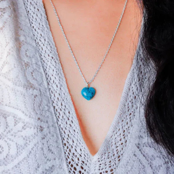 Onearth Turquoise Stone Pendant with Golden Chain - Orgoshops