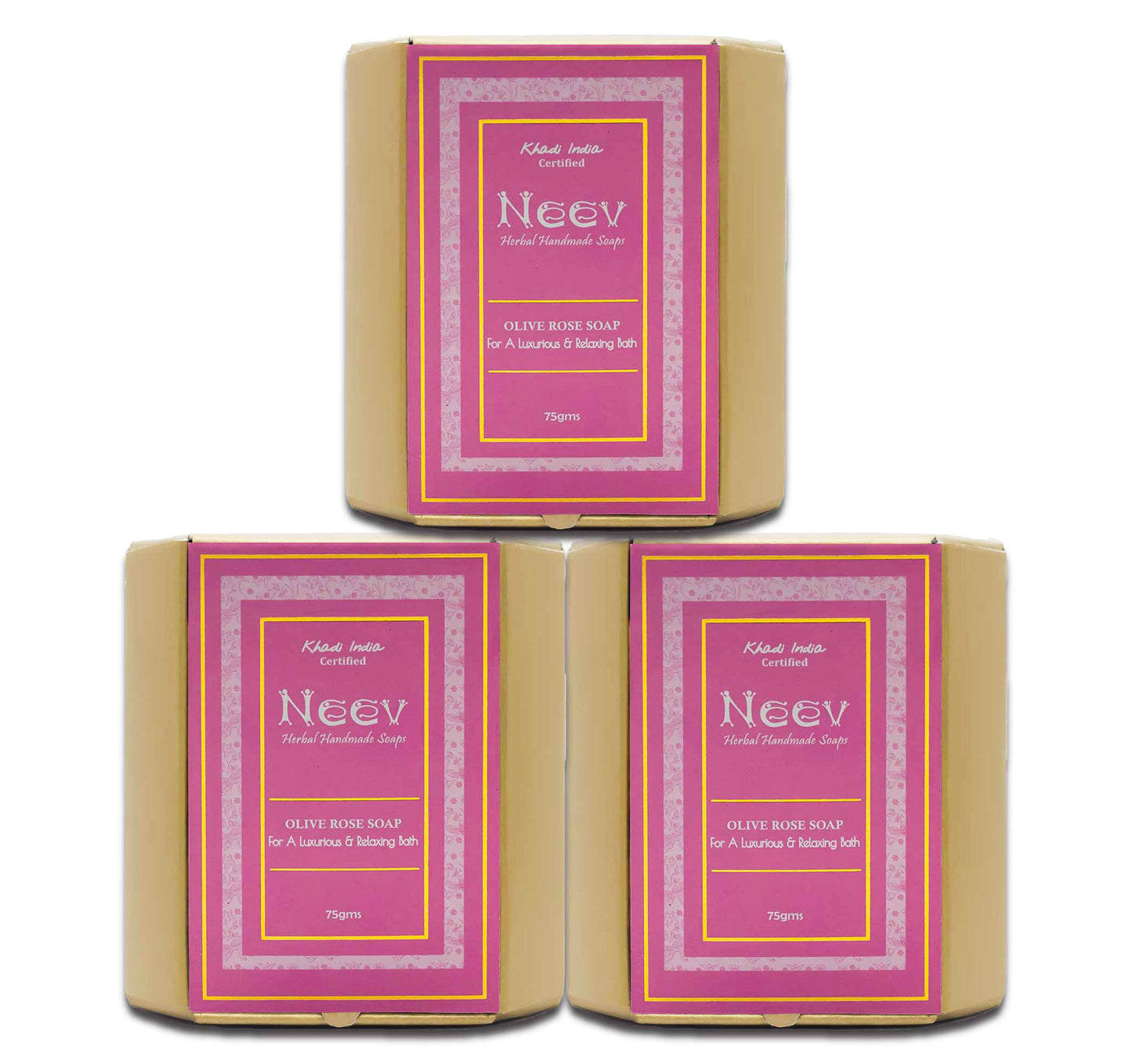 Olive Rose Handmade Soap For a Luxurious and Relaxing Bath - 75g ( Set Of 3 )