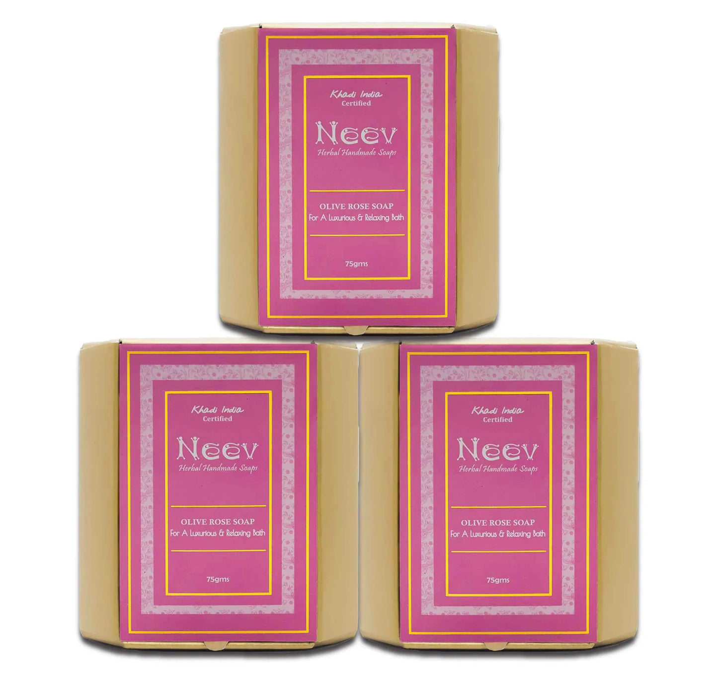 Olive Rose Handmade Soap For a Luxurious and Relaxing Bath - 75g ( Set Of 3 ) - Orgoshops