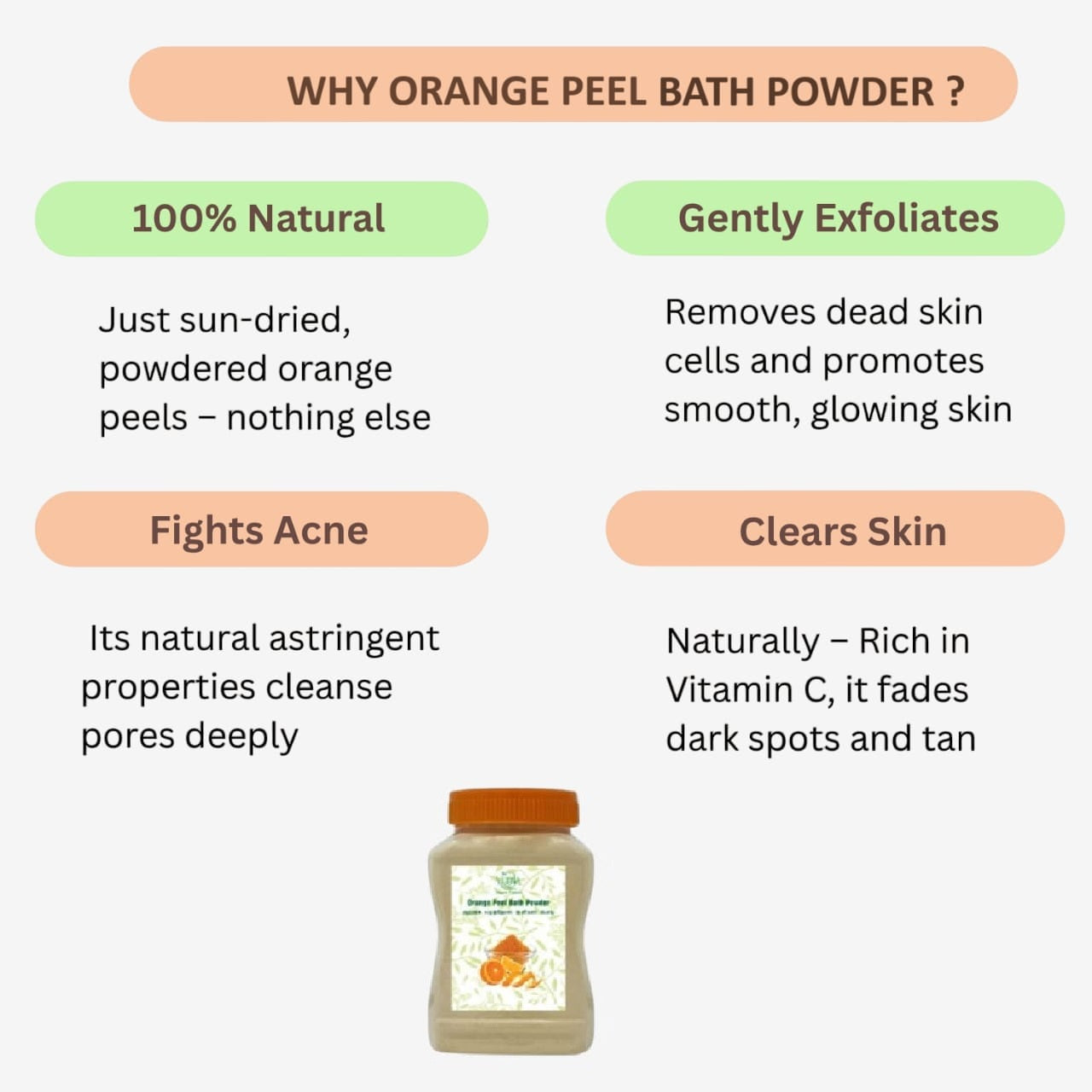 Veena Orange Peel Bath Powder - 200g ( Pack of 3 )