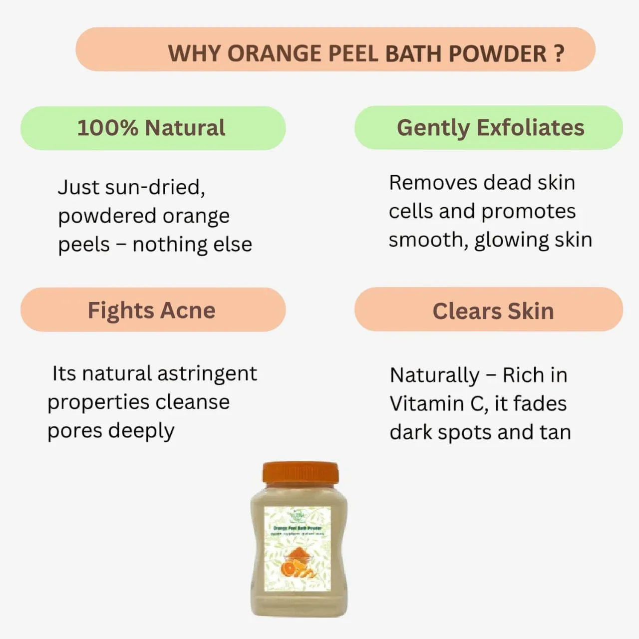Veena Orange Peel Bath Powder - 200g ( Pack of 3 ) - Orgoshops