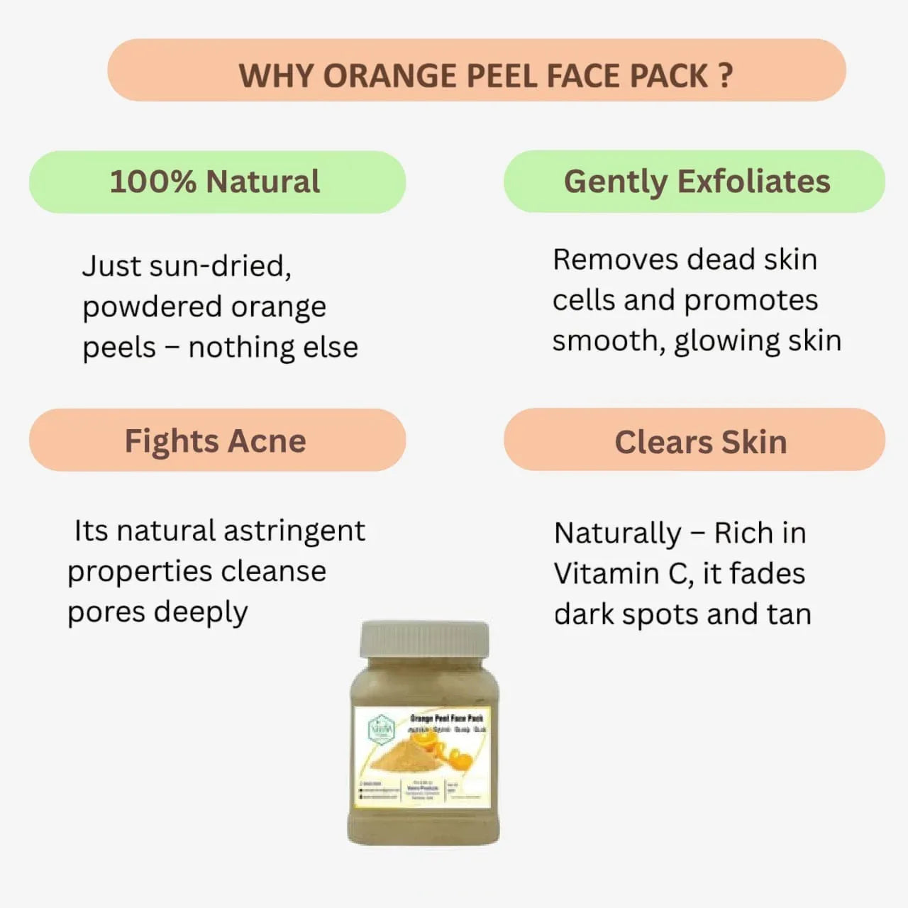 Veena Orange Peel Face Pack - 100g ( Pack of 4 ) - Orgoshops