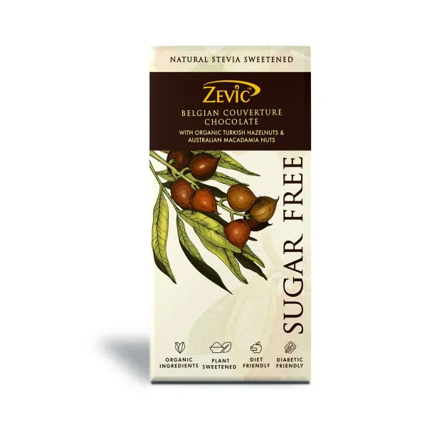 Belgian Couverture Chocolate with Organic Turkish Hazelnuts and Australian Macadamia Nuts 90 gm - Orgoshops