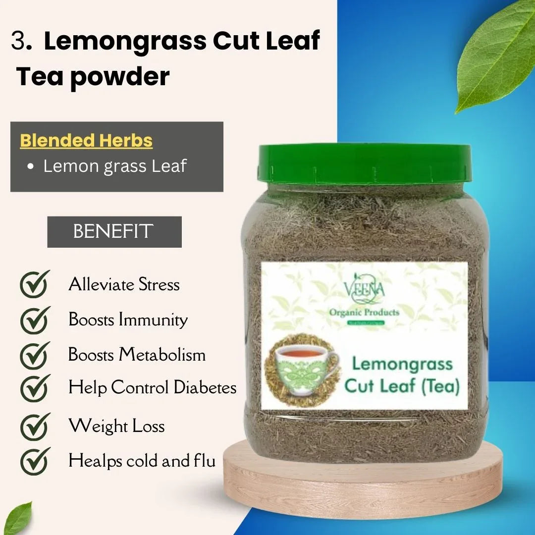 Natural Sugar Balance Tea Collections T2 | Combo of Herbal Tea With 50 Herbs – 80gm ,Hartikai kadukai Dust Tea – 100g ,Lemongrass Cut Leaf Tea – 75g and Rosemery Cut Leaf Tea – 75g | Veena Product - Orgoshops