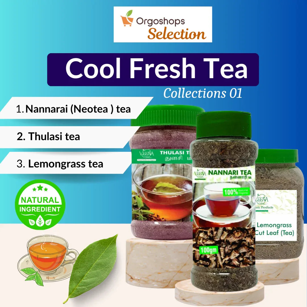 Veena Cool Fresh Tea collections 01 | Combos 3 Products box - 265 gram - Orgoshops