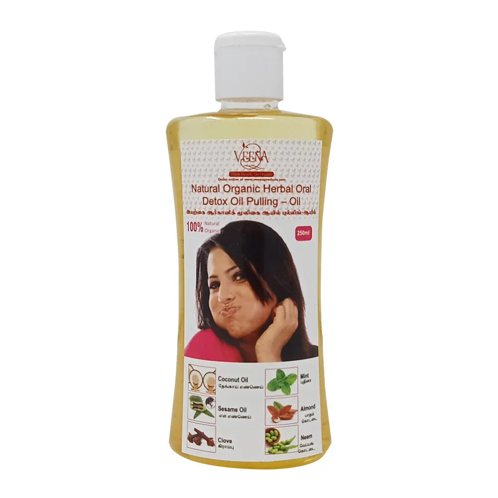Veena Natural Organic Herbal Oral Detox Oil Pulling ( Oil ) - 250ml ( Pack of 2 ) - Orgoshops