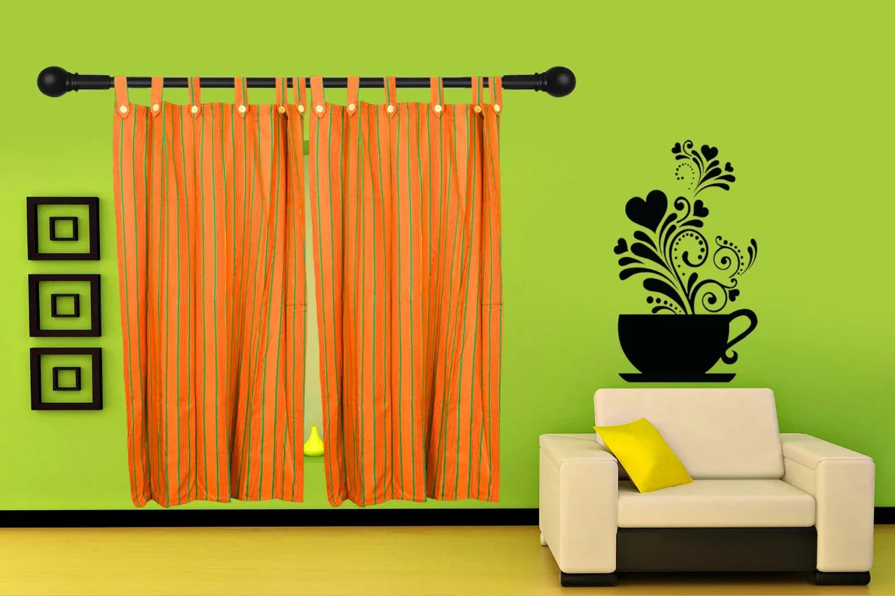 Yuktha Cotton Loop Door Curtain. (2piece) - Orgoshops