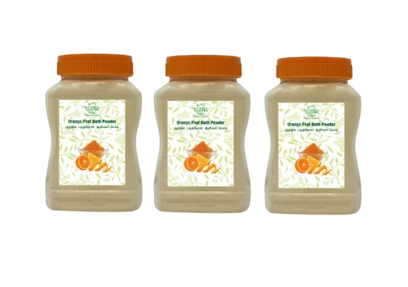 Veena Orange Peel Bath Powder - 200g ( Pack of 3 )