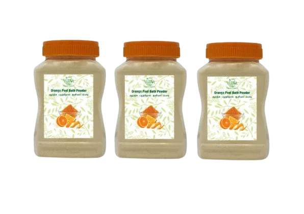 Veena Orange Peel Bath Powder - 200g ( Pack of 3 ) - Orgoshops