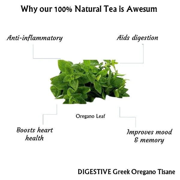 Digestive Greek Oregano Tisane | Natural Teas | Cold & Hot Brew | Makes 25 Cups - Orgoshops