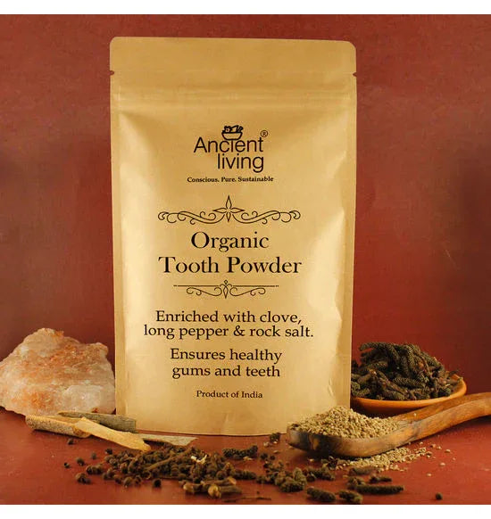 Ancient Living Organic Tooth Powder Pouch - 100 gm - Orgoshops