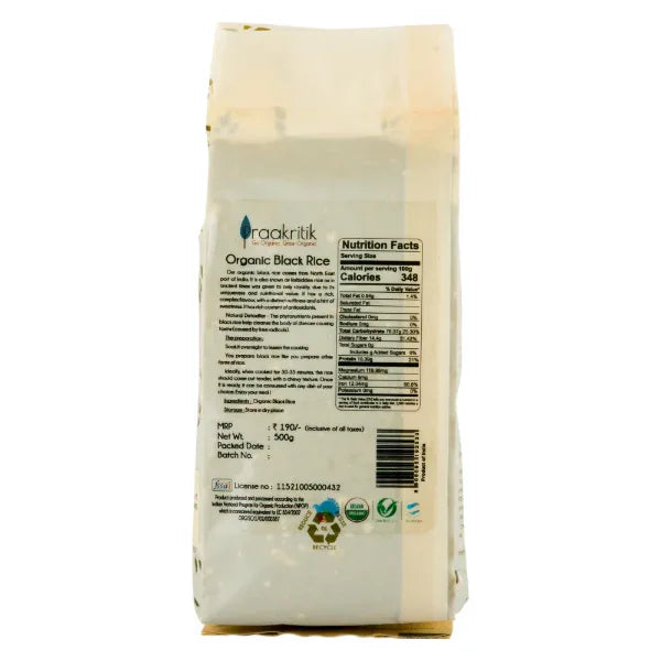 Praakritik Organic Black Rice-500g - Orgoshops