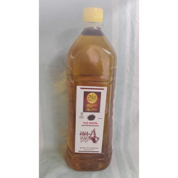 Kuzhal Oil : Gingelly Oil / Edible Gingelly Oil For Cooking - 1 litre - Orgoshops