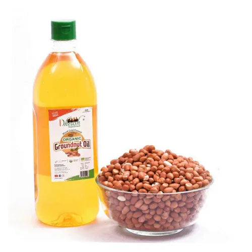 Dheash Organic : Wood Cold Pressed Groundnut Oil - 1 kg - Orgoshops