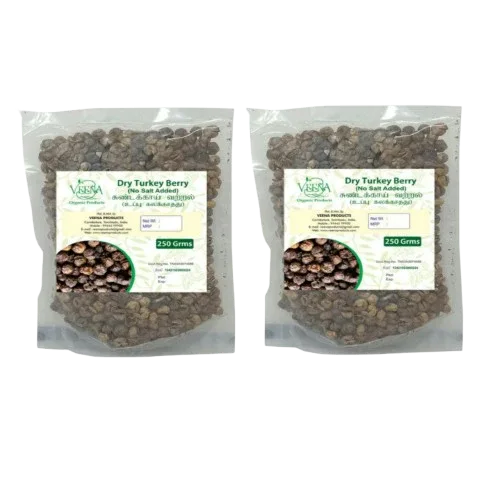 Veena Dry Turkey Berry Salt Not Added - 100g ( Pack of 2 ) - Orgoshops
