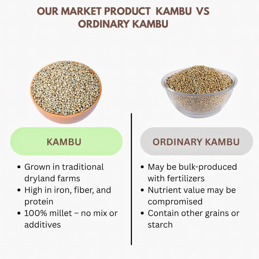 Thaiman Organic Nattu Kambu / Pearl Millet / Millet / Kambu - 2 kg - Orgoshops